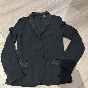 Majestic filatures Women's Black Blazer with Glitter Trim